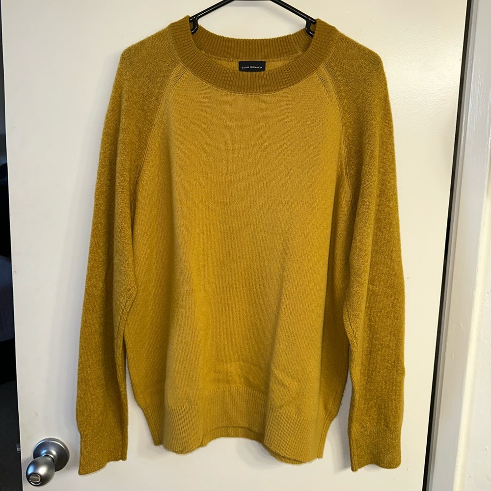 Club Monaco - Garment-Dyed Colour-Block Wool Sweater - Yellow